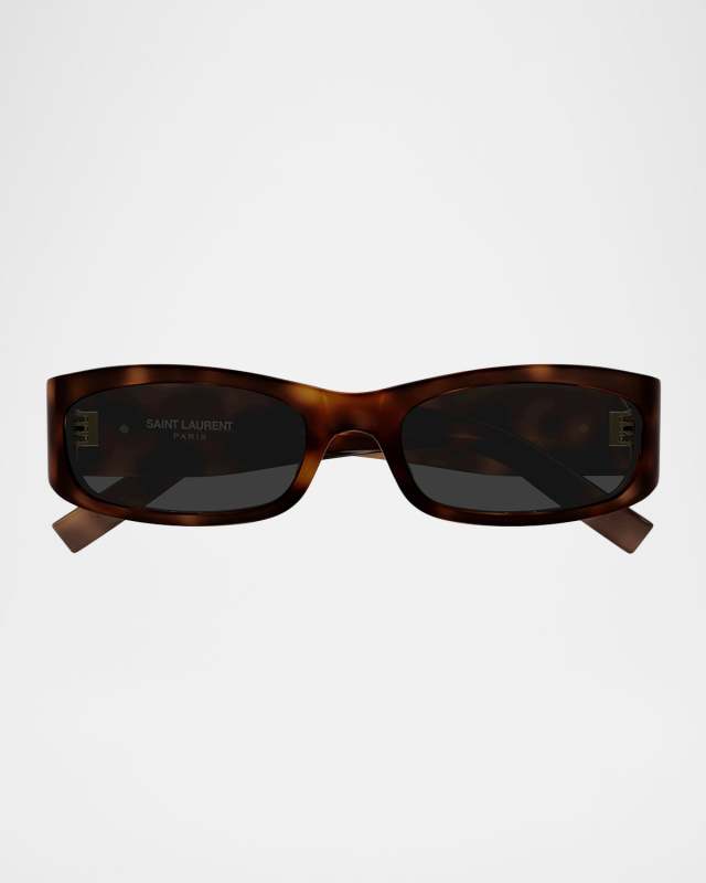 YSL 55mm Rectangular Acetate Sunglasses
